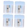 Baluue 4pcs Single Hole Pencil Sharpener for Brow Pen Durable Makeup Sharpener with Lid for Eyebrow and Cosmetic Pencils Lightweight and Portable for Home and Office Use view 1