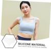 FOMIYES 4pcs Reusable Silicone Chest Pads Adhesive Wrinkle Chest Cushion for Youthful Appearance and Comfortable Silicone Material view 3