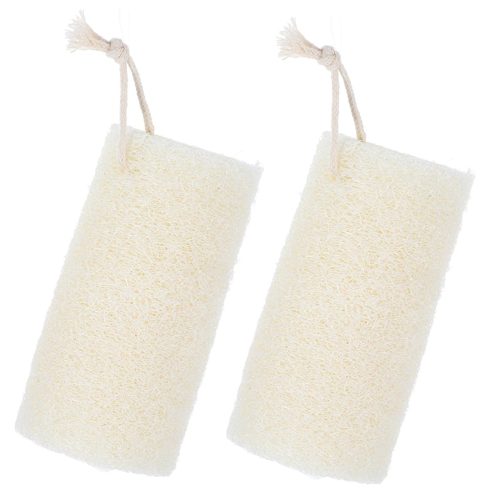FOMIYES 2pcs Natural Loofah Bath Sponge Exfoliating Shower Scrubber for Body Soft Thick Design for Deep Cleaning Skin Pores Loofah for Household Use