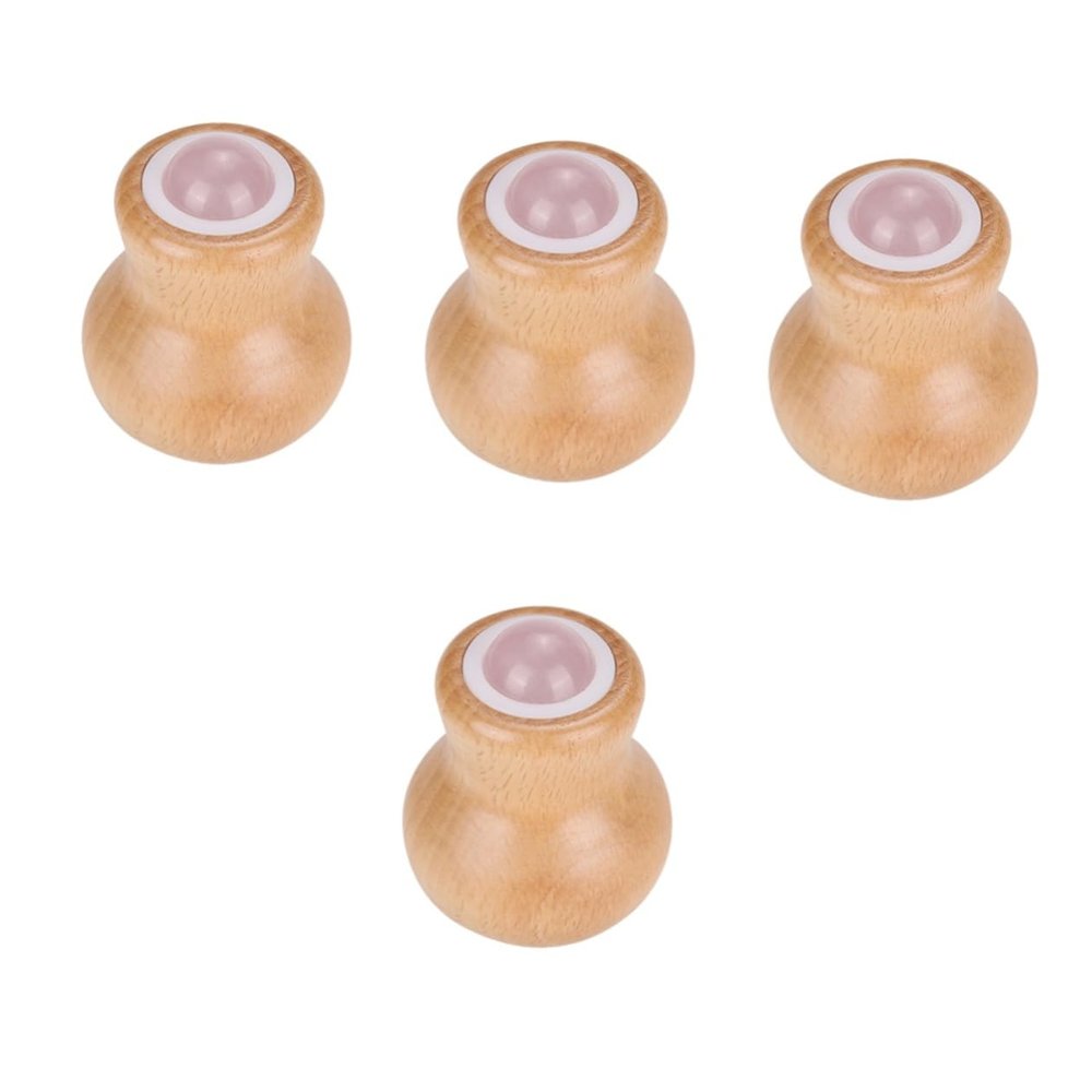 FOMIYES 4pcs Jade Face Massage Roller for Relaxation and Puffiness Relief Wooden Handle Reusable Skin Care Tool for Versatile Facial and Neck for Self-Care and Tension Release