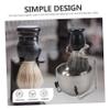 Outanaya 1set Men Beard Shaving Brush Set with Stand and Bowl Handle Hair Brush Shaving Kit for Home Use and Barber Shops view 4
