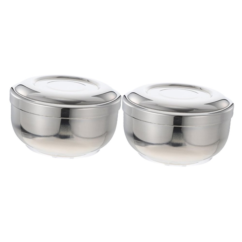 Ipetboom 2pcs Stainless Steel Shaving Bowl Lid for Men Container for Home and Salon Use Practical Shaving Soap Holder Capacity Design for