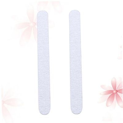 Beatifufu 2pcs Nail Buffers Double-Sided Round Nail Sanding Blocks for Salon and Home Use Grey White Design