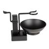Didiseaon 2pcs Shaving Rack Set Soap Bowl and Brush Stand Metal Shaving Accessories for Men and Space-saving Design Black view 1