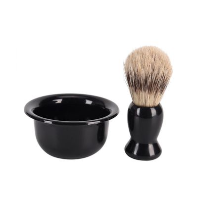 Ipetboom Plastic Shaving Brush Set Bristles and Practical Bowl Rack for Easy Storage and Cleaning for Beard Grooming and Maintenance