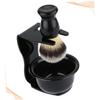 Ipetboom Plastic Shaving Brush Set Bristles and Practical Bowl Rack for Easy Storage and Cleaning for Beard Grooming and Maintenance view 3