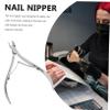Beatifufu Stainless Steel Cuticle Nipper for Manicure and Pedicure Ergonomic Design Easy to Use Long Jaw Nail Clippers for Thick Toenails and Fingernails Resistant and Silver view 2