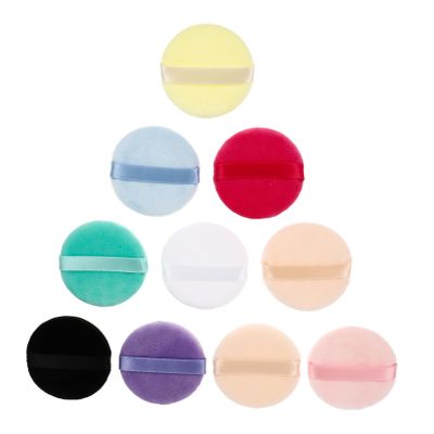 Baluue 10pcs Comfortable Loose Powder Puff Small Makeup Pads for Foundation Blush and Setting and Gentle Cosmetics Sponge for Home and Salon Use