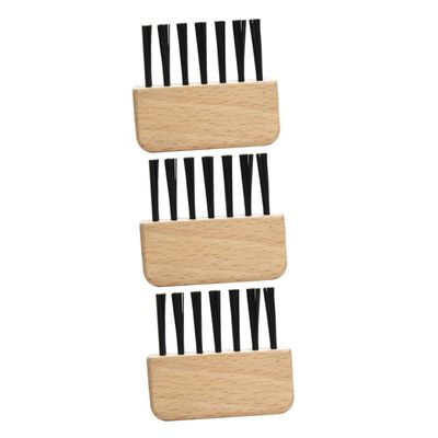 3pcs Airbag Comb Cleaner Wood Brush Hair Remover for Combs