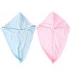 Baluue 2pcs Microfiber Hair Drying Caps Fast Drying Shower Towels for Women Soft and Absorbent Hair Wraps in Light Pink and Light Blue for Home and Travel view 1