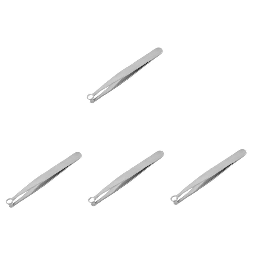 Ipetboom 4 Pcs Nose Hair Trimmer Stainless Steel Nose Clipper Nasal Hair Removal Tool for Travel