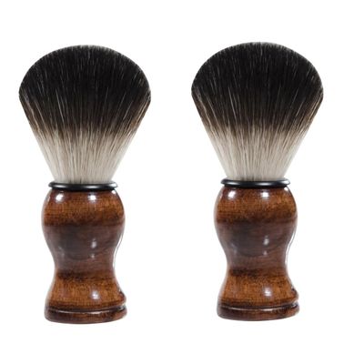 HAPINARY 2pcs Portable Beard Brush for Men Skin-friendly Nylon Shaving Brush Compact Beard Cleaning Tool for Grooming and Styling for Travel Use