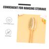 Didiseaon Antiskid Silicone Massage Brush Double-Sided Hard Bristles Ergonomic Design for Deep Cleaning and Comfort for Home Bathroom Use Natural Wood Color view 2