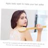 Didiseaon Antiskid Silicone Massage Brush Double-Sided Hard Bristles Ergonomic Design for Deep Cleaning and Comfort for Home Bathroom Use Natural Wood Color view 3