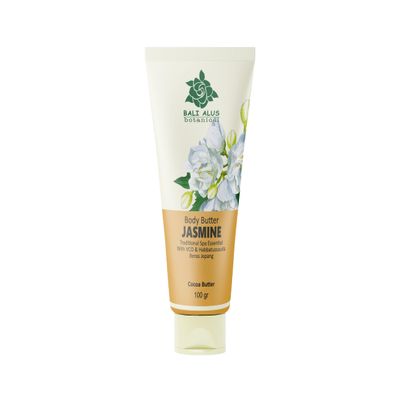 Bali Alus Body Butter Jasmine Traditional Spa Essential with VCO & Habbatussauda Beras Jepang, 100 gram (Pack of 2)