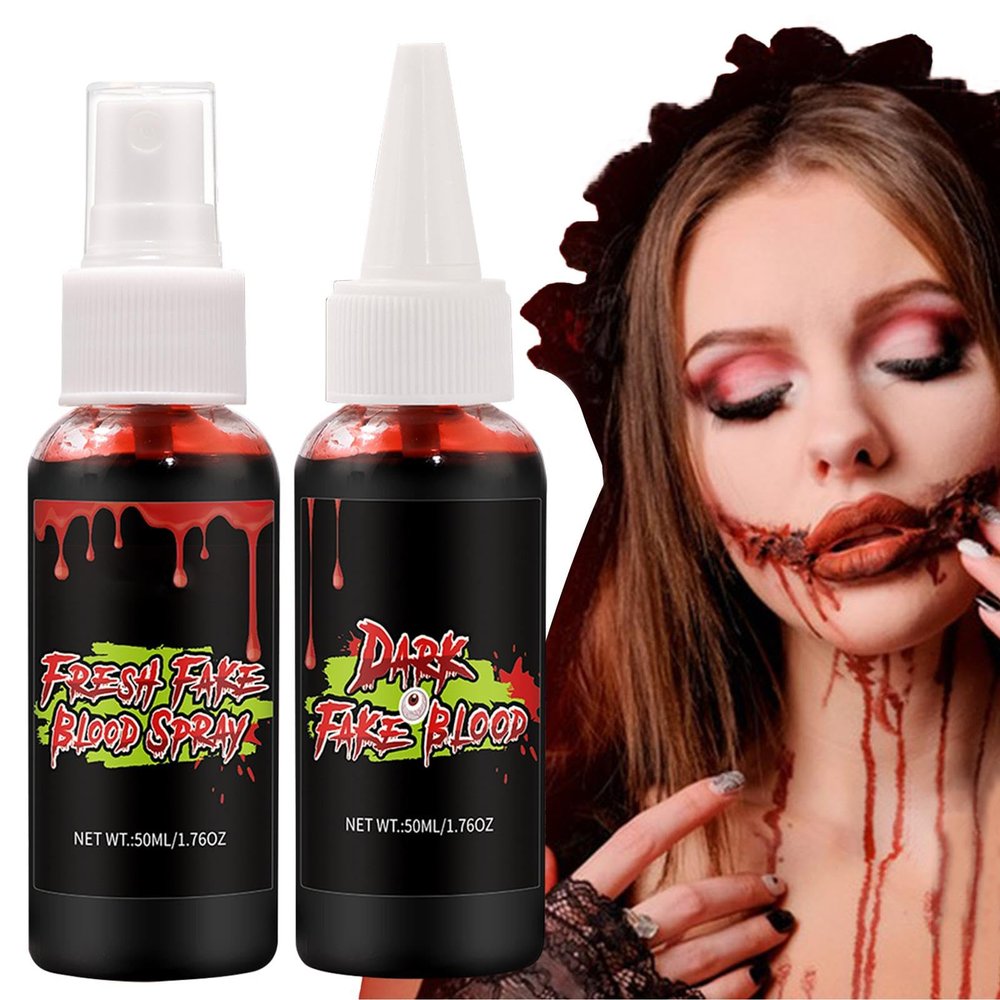 Halloween Fake Blood, Vampire Blood Costume, Scary Washable Blood, Realistic Face Paint, Halloween Makeup Supplies, Cosplay Blood Effects, Realistic Vampire Blood for Scary Makeup and Cosplay