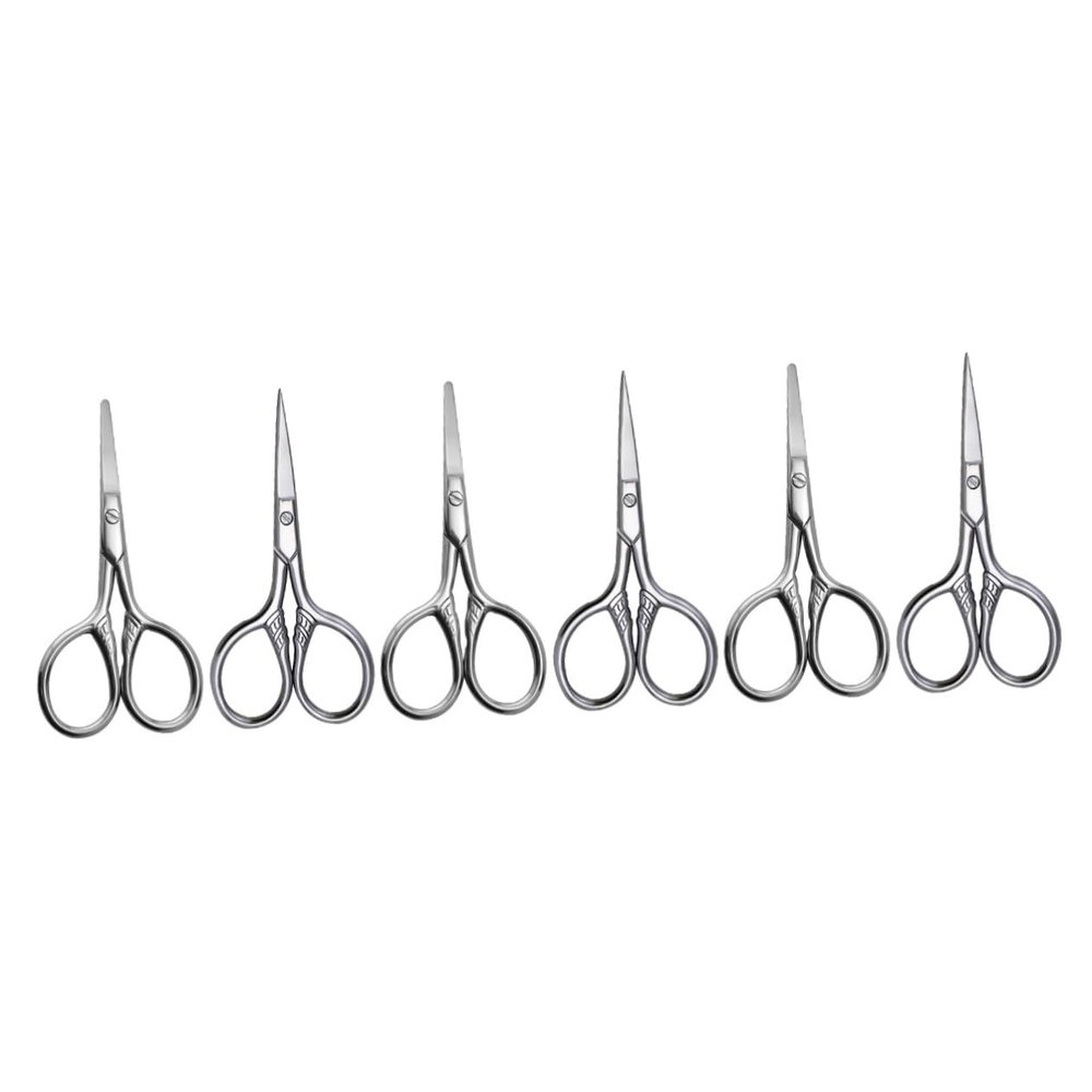 FOMIYES 6pcs Ergonomic Eyebrow Scissors Precision Trimmer for Women Small Beauty Scissors