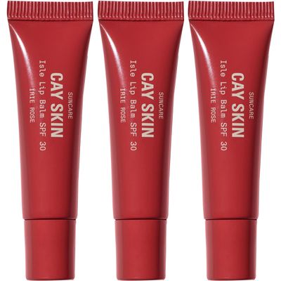 Cay Skin Isle Lip Balm SPF 30  High Shine, Hydrating + Sheer Lip Gloss in Vanilla Brown Sugar Flavor  Formulated with Natural Ingredients for All Skin Tones  3-Pack, Irie Rose, 1.05 oz