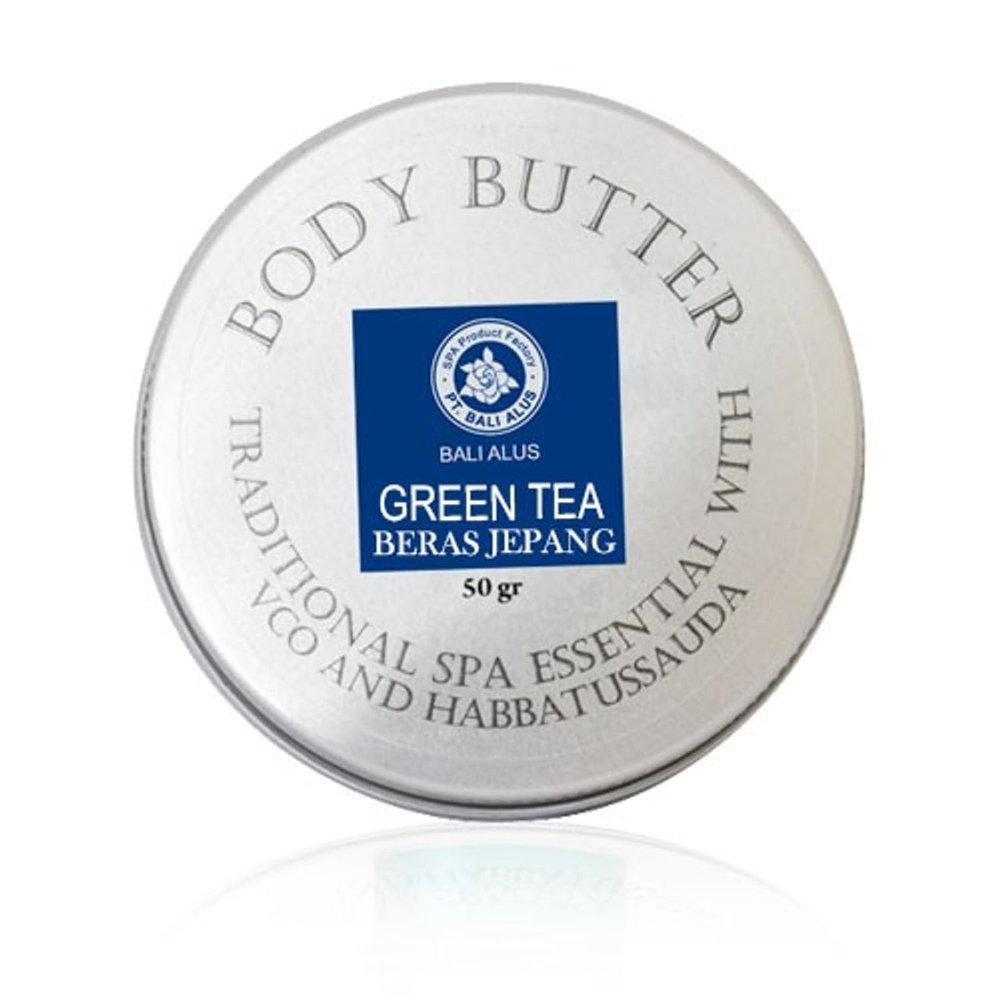 Bali Alus Body Butter Green Tea Beras Jepang Traditional SPA Essential with VCO & Habbatussauda, 50 gram