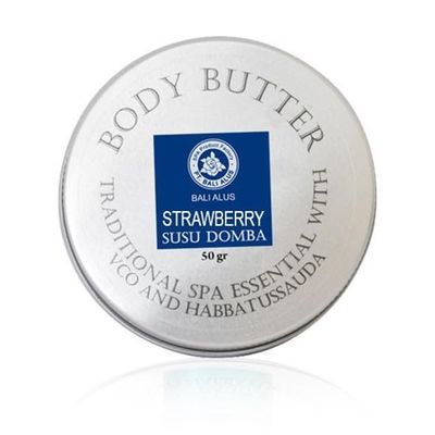 Bali Alus Body Butter Strawberry Susu Domba Traditional SPA Essential with VCO & Habbatussauda, 50 gram