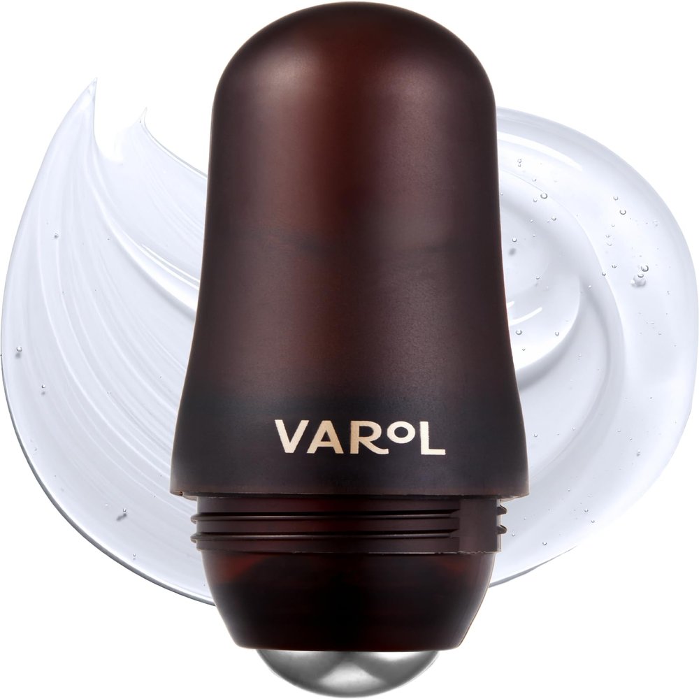 VAROL Ice Roll Serum for Face, Puffy Eyes, Under Eye Bags - Bakuchiol & Collagen for Wrinkles, Anti Aging, Ice Roller for Puffiness, Redness, Dark Circles - Korean Skin Care & Gua Sha, 1.69 Fl Oz