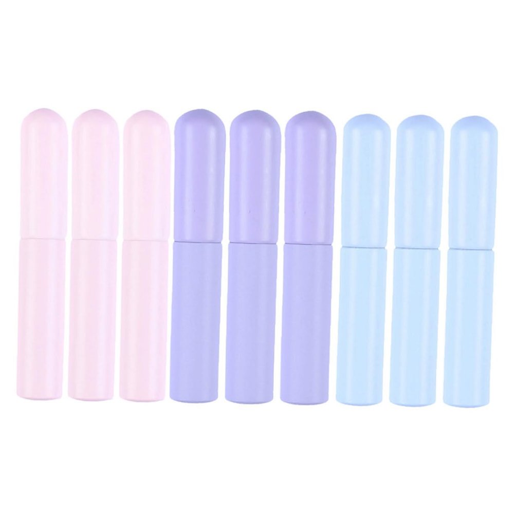 Didiseaon 9pcs Silicone Lip Brush Set Lids Makeup Brush Applicator for Lipstick Blending and Concealer Portable and Soft for Travel