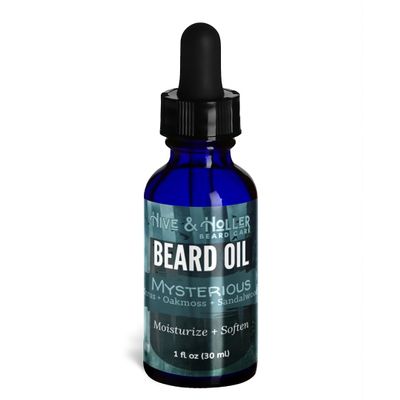 Hive & Holler Beard Oil for Men - Mysterious: Citrus, Sandalwood, Oakmoss - Premium Beard Care Oil - Natural Ingredients for Healthy Beard Growth, Softening, and Itch Relief - 1 fl oz