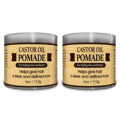 Okay-MEN Castor Oil Beard and Hair Pomade for Men - Castor Oil Pomade for Men, Supports Beard and Hair Growth, Moisturize, Styling - 4 Oz (Pack of 2)