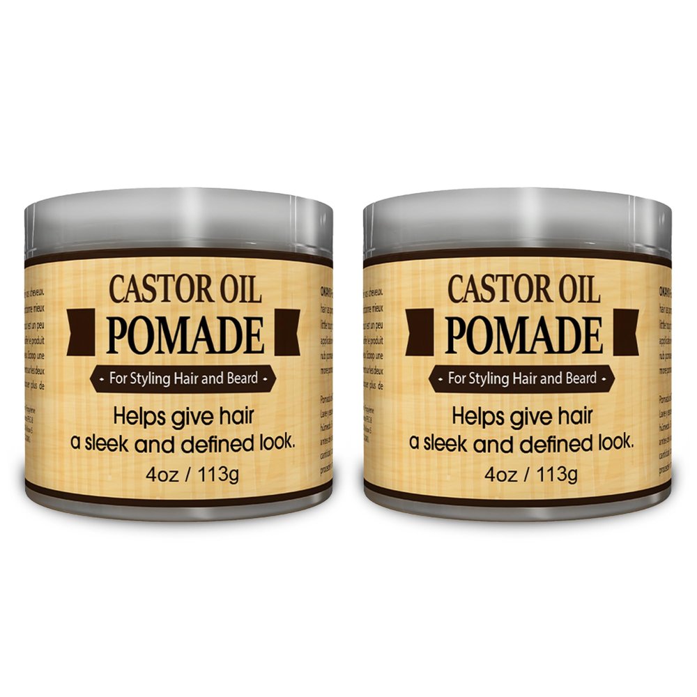 Okay-MEN Castor Oil Beard and Hair Pomade for Men - Castor Oil Pomade for Men, Supports Beard and Hair Growth, Moisturize, Styling - 4 Oz (Pack of 2)