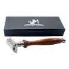 Embrace the art of the perfect shave with Sword Edge DE razor "Woodzie" (Also available with 2 in 1 head -OC and CC base plate) (Box with Standard Head) view 1