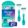 Schick Hydro Silk Sensitive Womens Disposable Razors, 2 Count, 5-Blade Disposable Razors for Women Sensitive Skin, Travel Razor for Women view 1