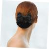 SKISUNO 2pcs Hair Bun Net Covers Bow Clip Women Hair Bow Clips Bun Extensions Professional for Nurses Stewardesses view 2