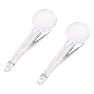 BUTIFULSIC 2pcs Portable Handheld Magnifying Glass Tweezers High-Power Optical Lens for Home Repair Reading and Detailed Inspection Tasks