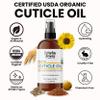Organic Cuticle & Nail Oil - Repair, Revitalize & Hydrate Cuticles and Nails - Organic Spa Treatment - For Stronger Healthier Nails and Cuticles - 8 Fl Oz With Pump Top view 2
