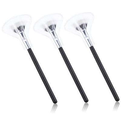 FRCOLOR 3pcs Fan Shaped Eyebrow Lash Brushes Precision Mascara Eyelash Extension Tools for Gentle Grooming for Eye Makeup Application and Lash Separation