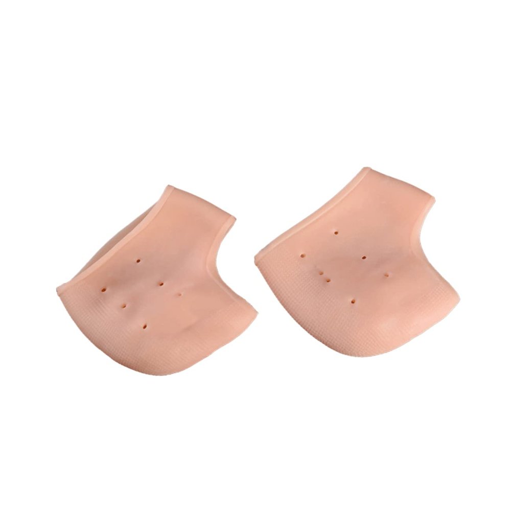 Beatifufu 1pair Silicone Gel Heel Protector Socks for Heel Breathable Foot Care Sleeves Skin