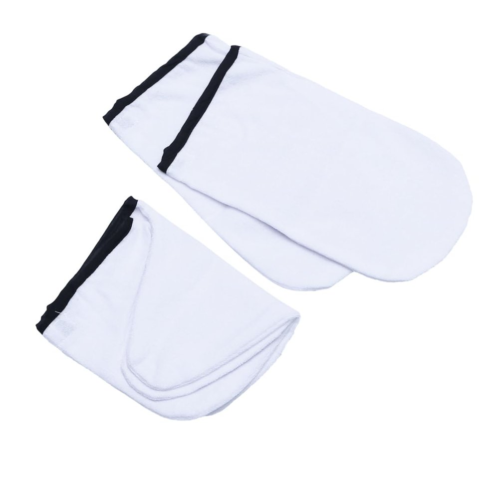 Beatifufu 2pairs Paraffin Wax Gloves Foot Covers Insulated Therapy Mitts for Hand Feet Soft Cotton Material for Maximum Heat Retention Relaxation