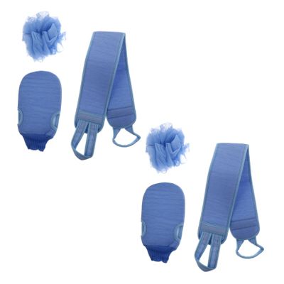 Baluue 2pcs Shower Exfoliator Kit Bath Gloves Shower Mitt Back Brush and Balls Easy Use for Men Women