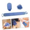 Baluue 2pcs Shower Exfoliator Kit Bath Gloves Shower Mitt Back Brush and Balls Easy Use for Men Women view 2