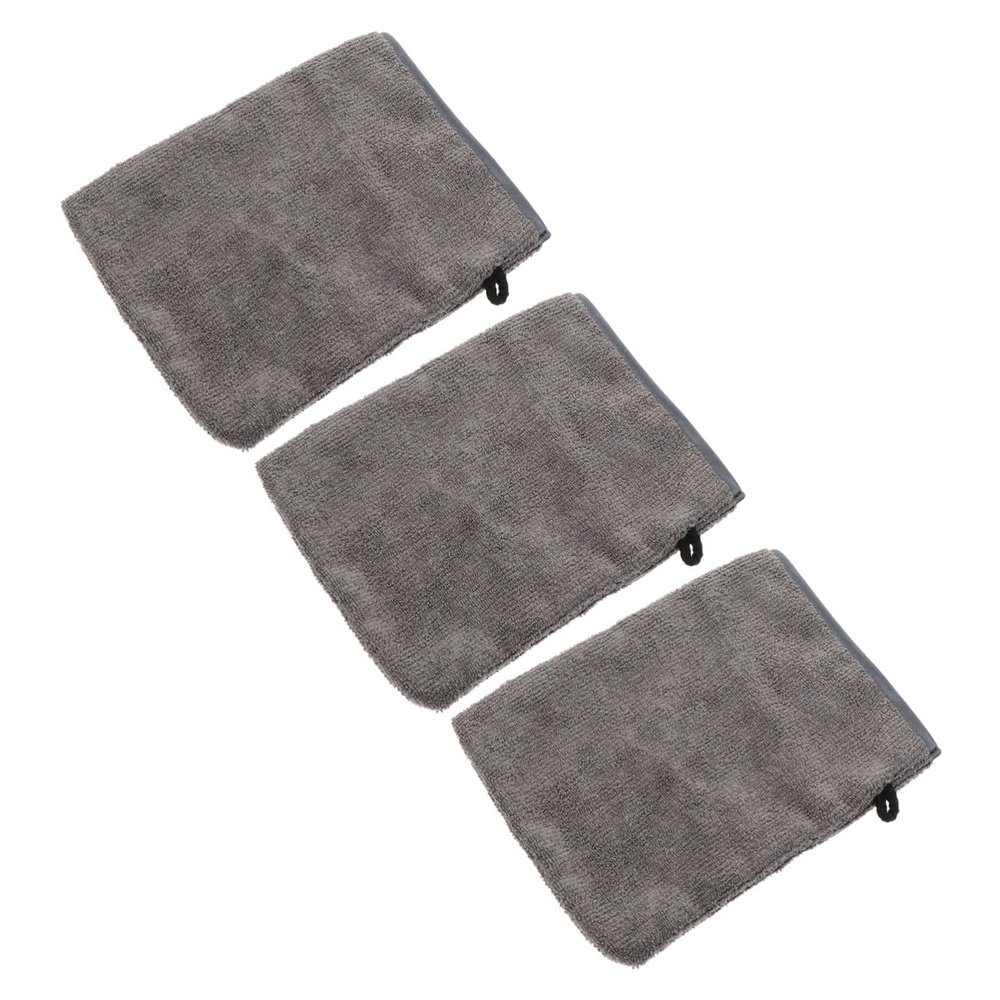 Baluue 3pcs Makeup Gloves Ultra-fine Microfiber Facial Cleaning Mitts for Easy Makeup Removal Reusable Shower Use Travel-friendly Grey