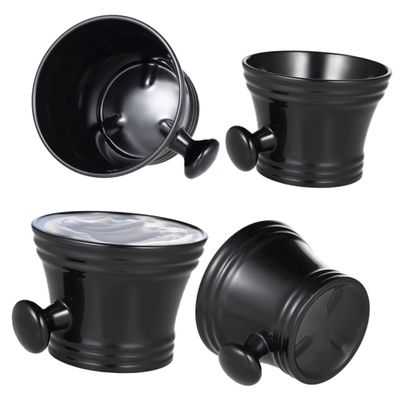FOMIYES Shaving Bowl for Men Stylish Shaving Soap Cup Black Plastic Comfortable to Hold Handle