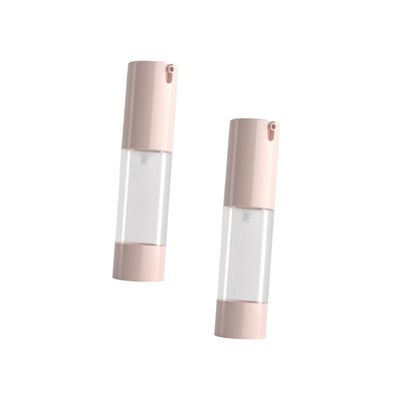 Beatifufu 2pcs Vacuum Lotion Pump Bottles for Travel Pink Essence Dispenser for Cosmetics Easy to Refill and Clean for Makeup and Toiletries