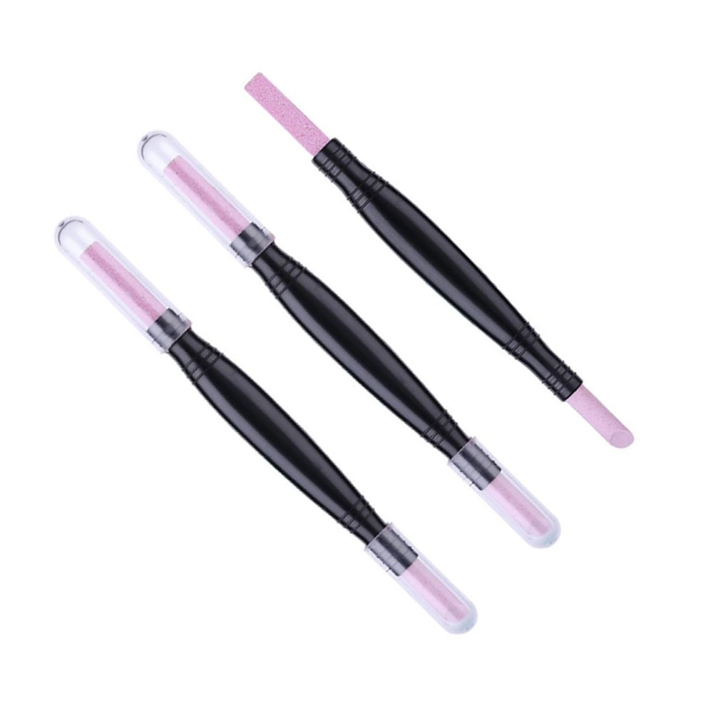 SKISUNO 3pcs Double-end Nail Grinding Pen Set Multifunctional Cuticle Remover and Skin Exfoliating Tool for Manicure and Pedicure Lightweight and Portable Nail Art Accessory for Women and