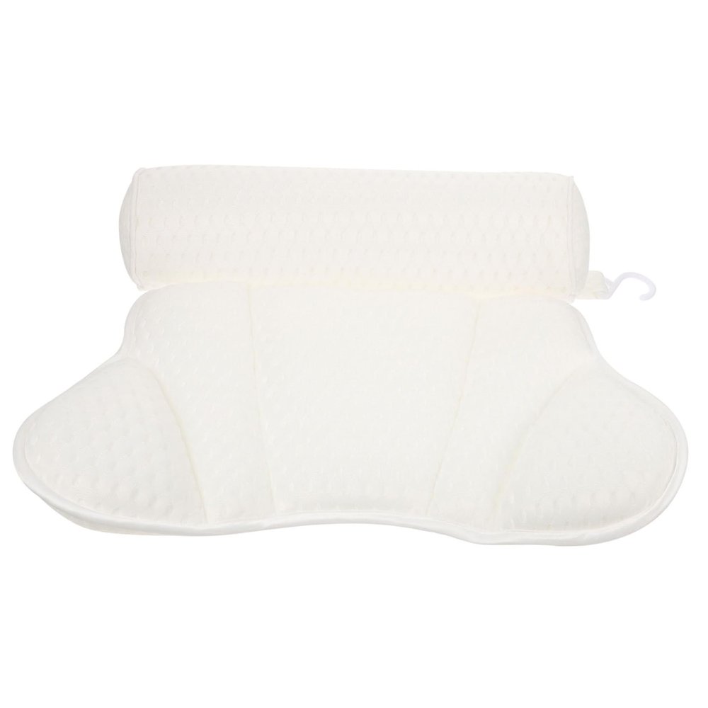 Baluue Comfortable Spa Bathtub Pillow with Suction Cups Soft Mesh Headrest for Neck Support Easy to Install Compact for Relaxing Bath Experience for Home Use