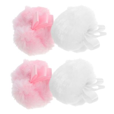 Baluue 4pcs Makeup Rounds Soft Cleaning Pads Portable Dry Makeup Powder Puff for Face for Beauty Use Random Style