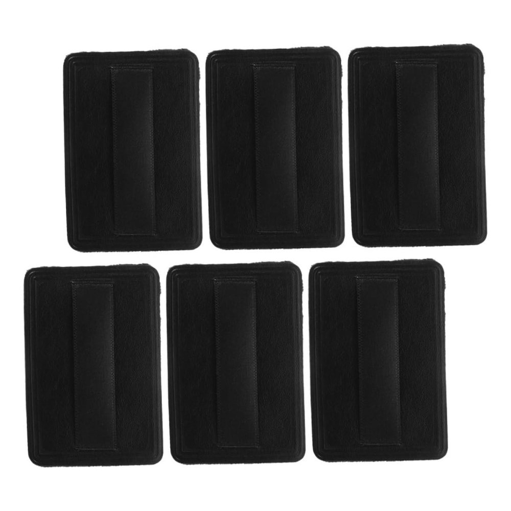 NOLITOY 6pcs Face Powder Makeup Puff for Loose Powder Makeup Pad Soft Pu Leather and Black