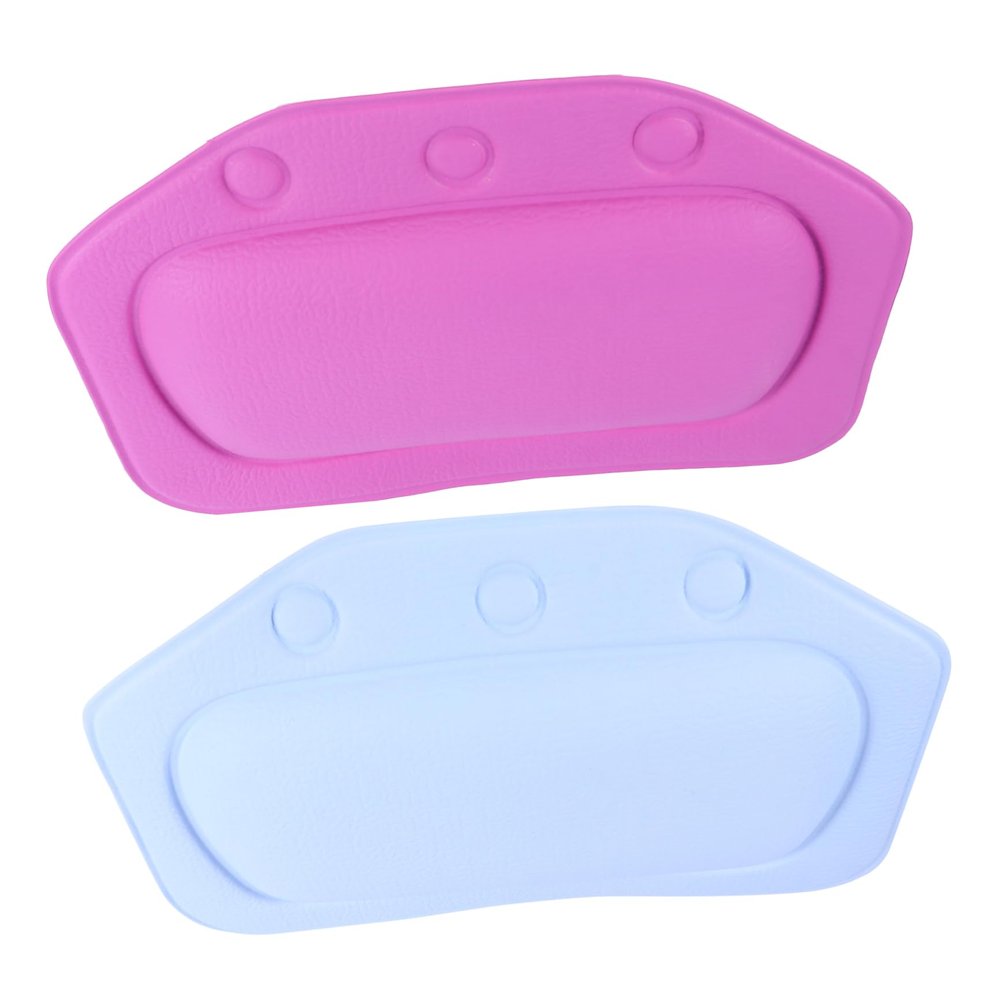 Anneome 2pcs Bathtub Headrest Strong Suction Cups Soft PVC Foam Bath Pillow for Comfort Non-Slip Spa Cushion for Relaxing Bath Experience