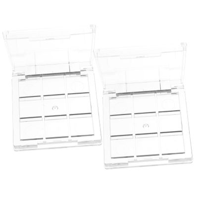 Beatifufu 2pcs Stylish Eyeshadow Box Empty Makeup Pallet for Eyeshadow Blush Foundation