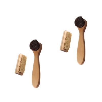Anneome 4pcs Wooden Pig Bristles Nail Cleaning Brush Set Multi-Purpose Handwashing and Finger Scrubbing Tool for Manicures