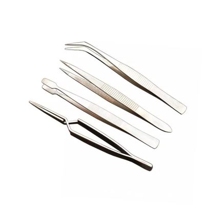 Beatifufu 4pcs Steel Jewelry Making Pliers Set Pointed Tweezers Kit for Diy Manicure Makeup Gems Professional Nail Repair Tools